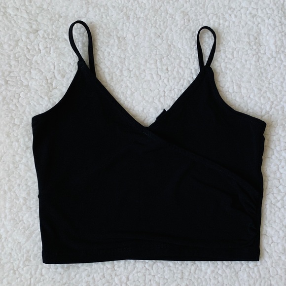 Divided Tops - Spaghetti Strap Silk Crop Top